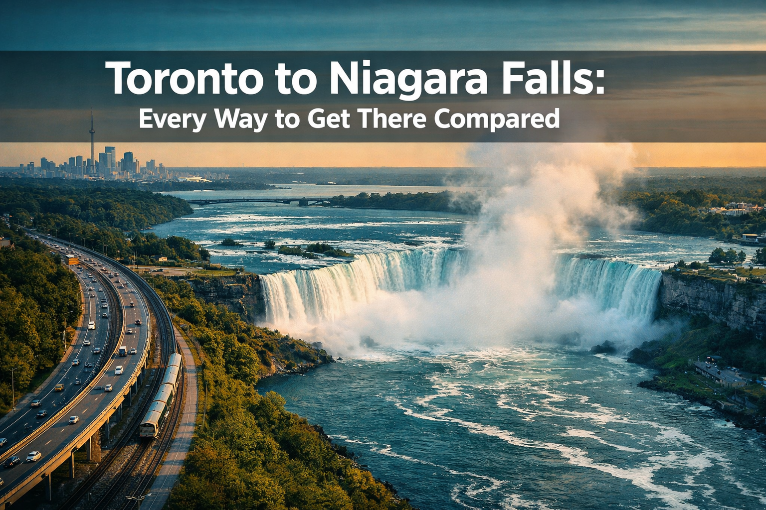 How to get from Toronto to Niagara Falls: shuttle, train, rideshare, and guided tour compared
